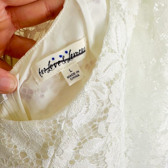 For Love & Lemons | Lace Frances Maxi Dress in White Size Large $395 - Picture 11 of 13